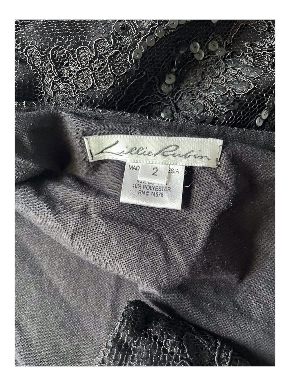Lillie Rubin Black Sequin Lace Maxi Women's Skirt, 2 - Picture 2 of 11